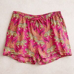 Printfresh Bagheera Boyfriend Pink Leopard Animal Print Boxer Pajama Shorts 4X